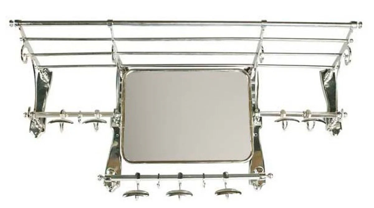 French luxury wall wardrobe with mirror silver stainless steel wardrobes holder Mod Paris - Wardrobe Antique style baroque Art Nouveau Hotel, Cafe Restuarant Furniture