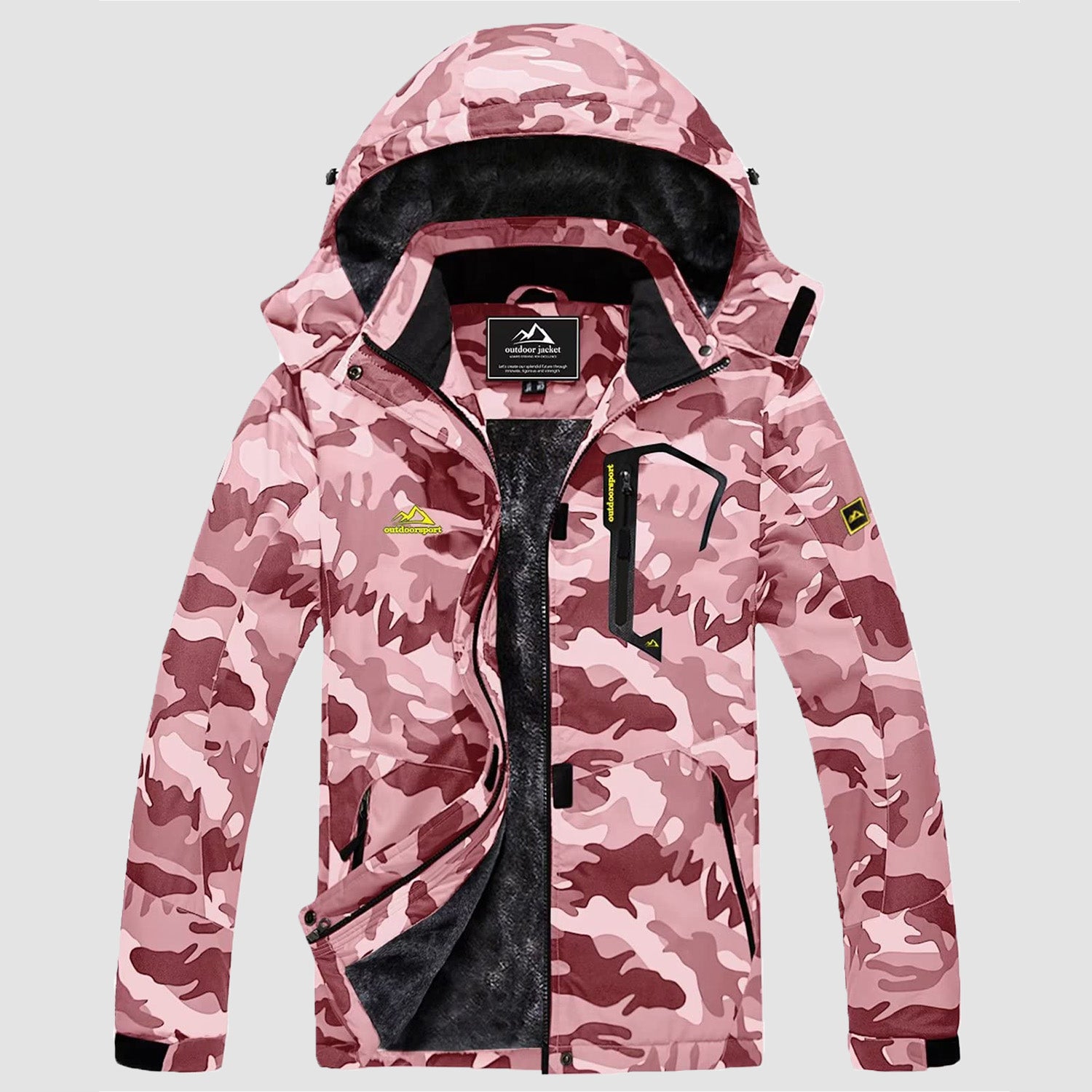 Women's Winter Coats Water Resistant Ski Snow Jacket Warm Fleece Parka Raincoats with 4 Pockets