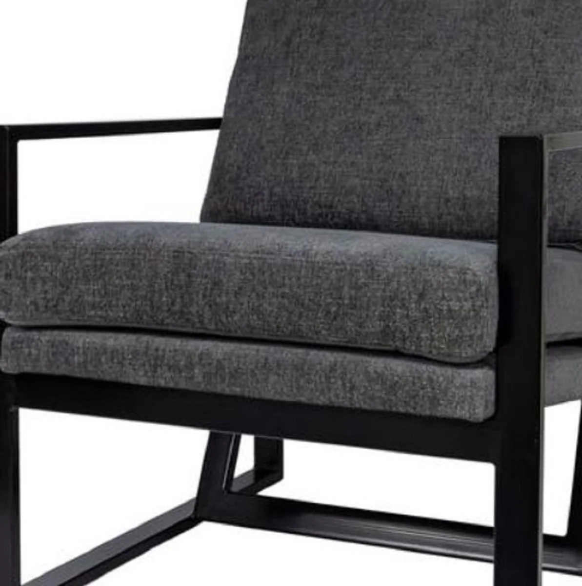 Casa Padrino sill¨®n club de lujo con estructura de metal gris / negro 80 x 70 x H. 85 cm - Muebles de Hotel