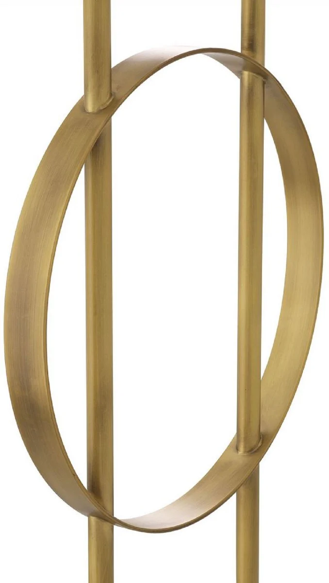 Casa Padrino lámpara de pie de metal de lujo con base de mármol latón antiguo / blanco Ø 49 x A. 157 cm - Calidad de Lujo