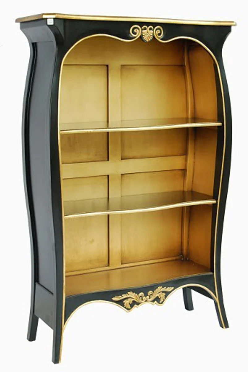 Casa Padrino Baroque Bookcase Black / Gold W 110 x H 169 cm bookcase shelf cabinet