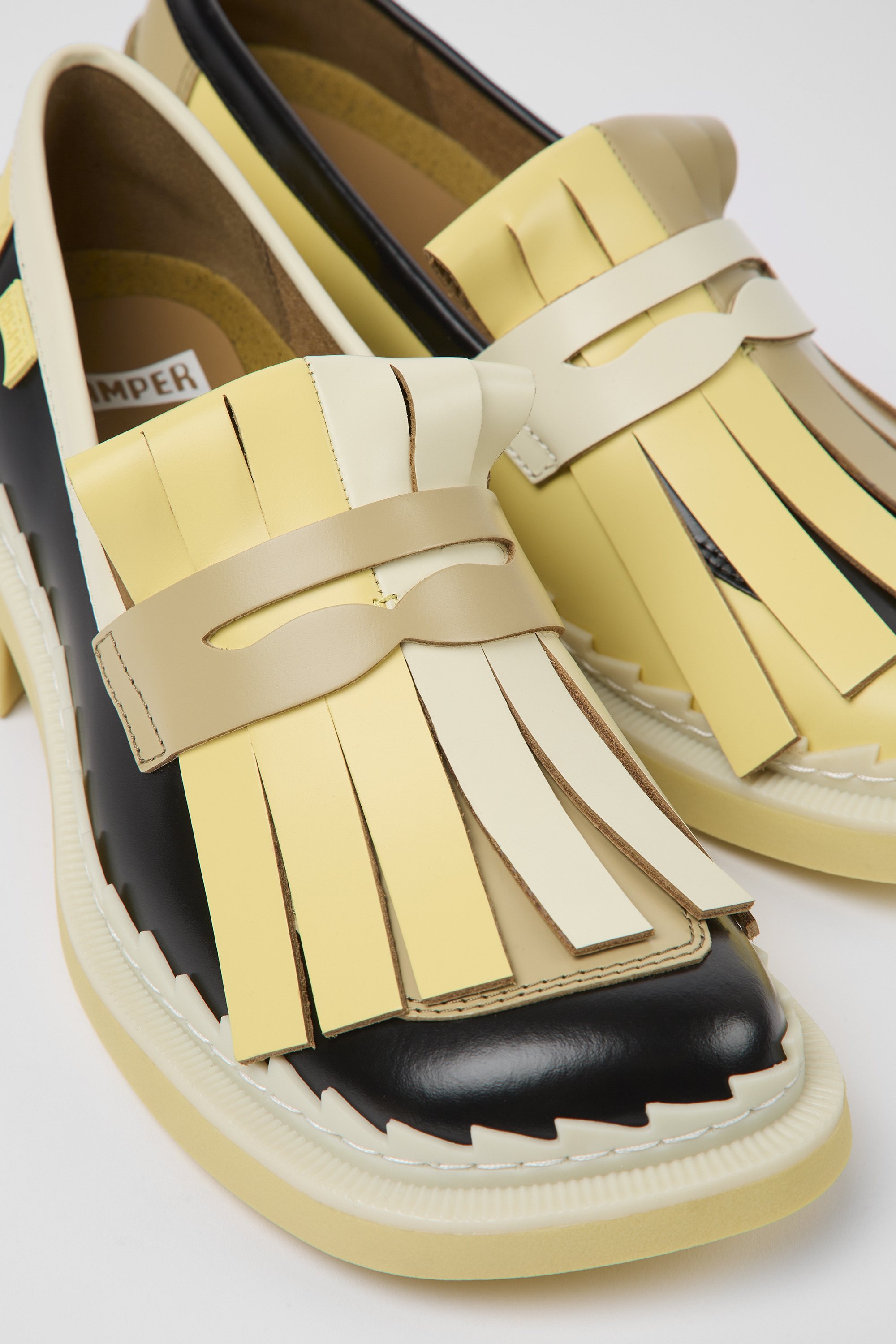 Twins - Multicolored leather loafers for women