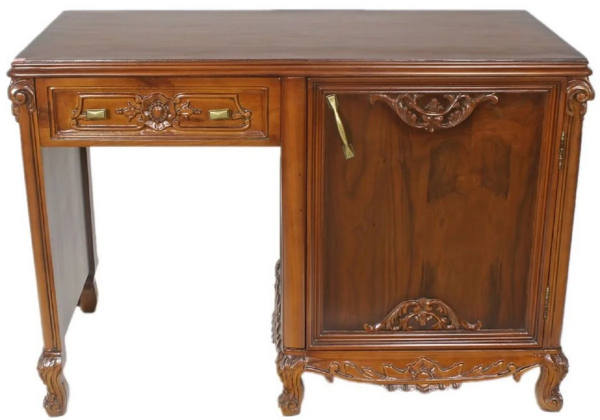 Casa Padrino escritorio barroco marr¨®n / lat¨®n 120 x 60 x A. 80 cm - Mesa de oficina hecha a mano de madera maciza - Muebles de oficina en estilo barroco