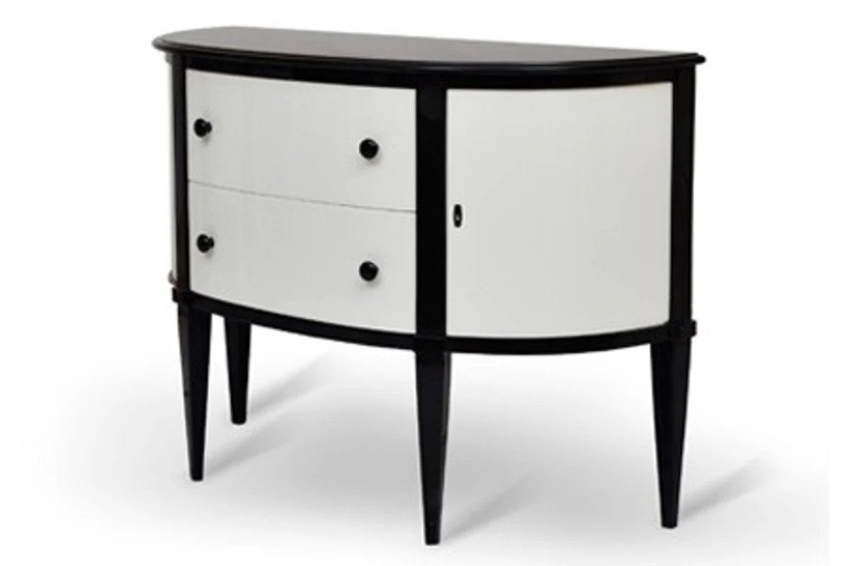 Art Deco sideboard Black / White handpainted 129 cm - Hotel Collection