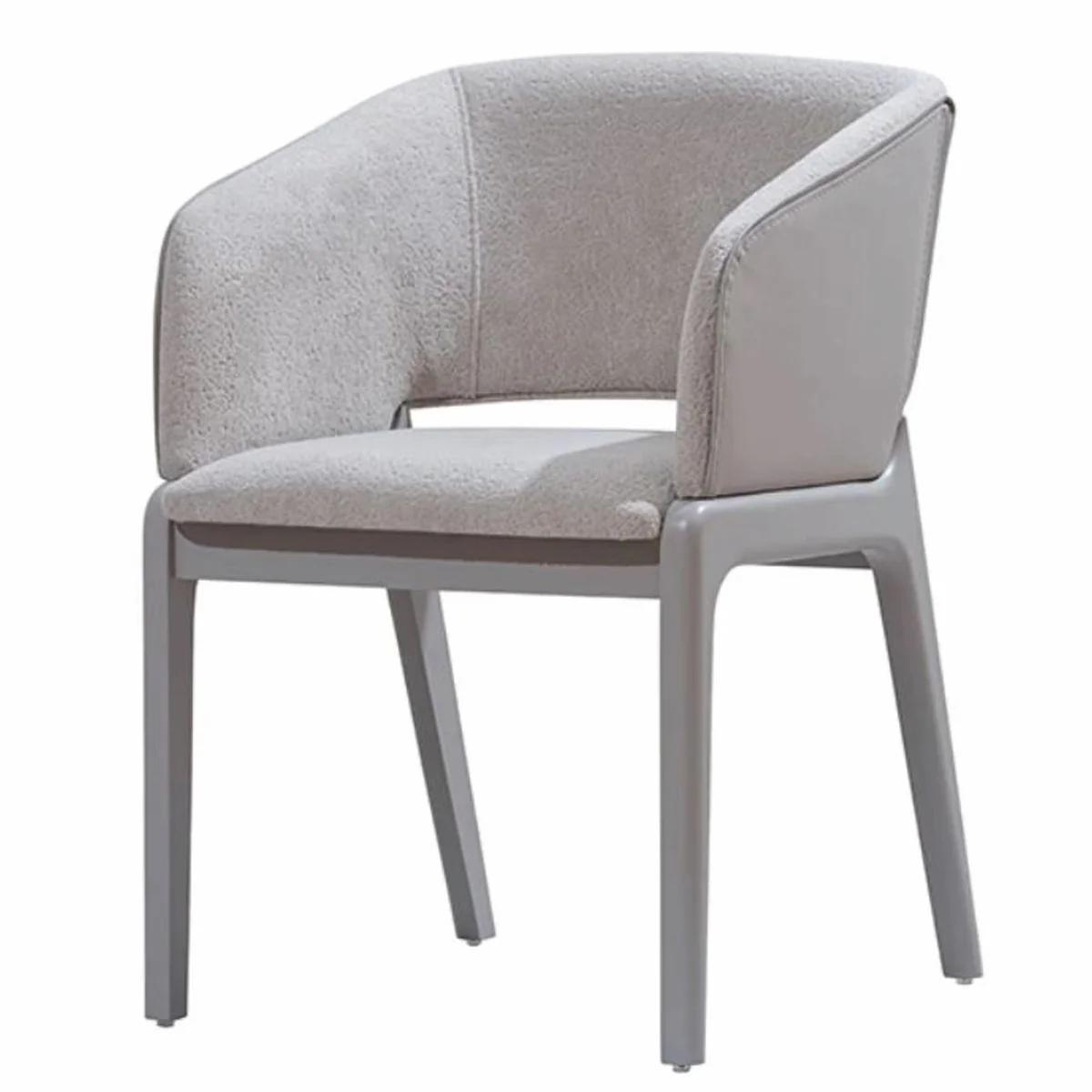 Casa Padrino silla de comedor de lujo con reposabrazos gris A. 81 cm - Muebles de comedor