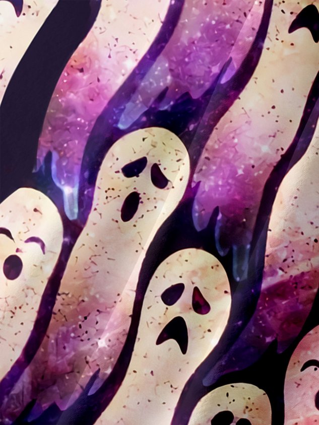 Ghost Chest Pocket Short Sleeves Casual Shirts