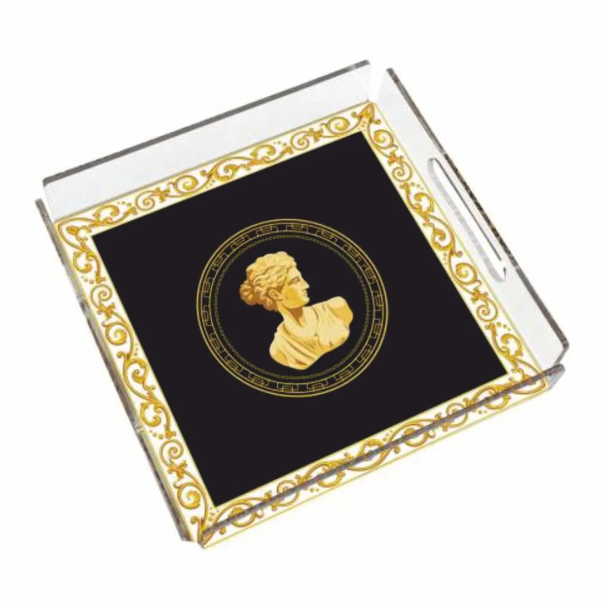 Casa Padrino bandeja de servir de lujo busto femenino barroco negro 40 cm - Accesorios de catering