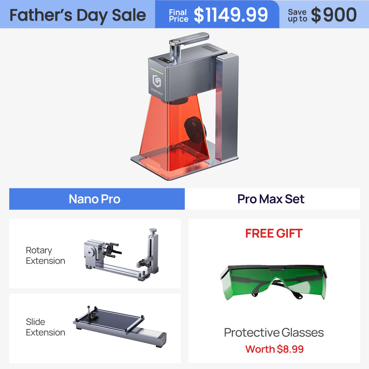 Longer Nano Pro 12W&Nano 6W Portable Laser Engraver