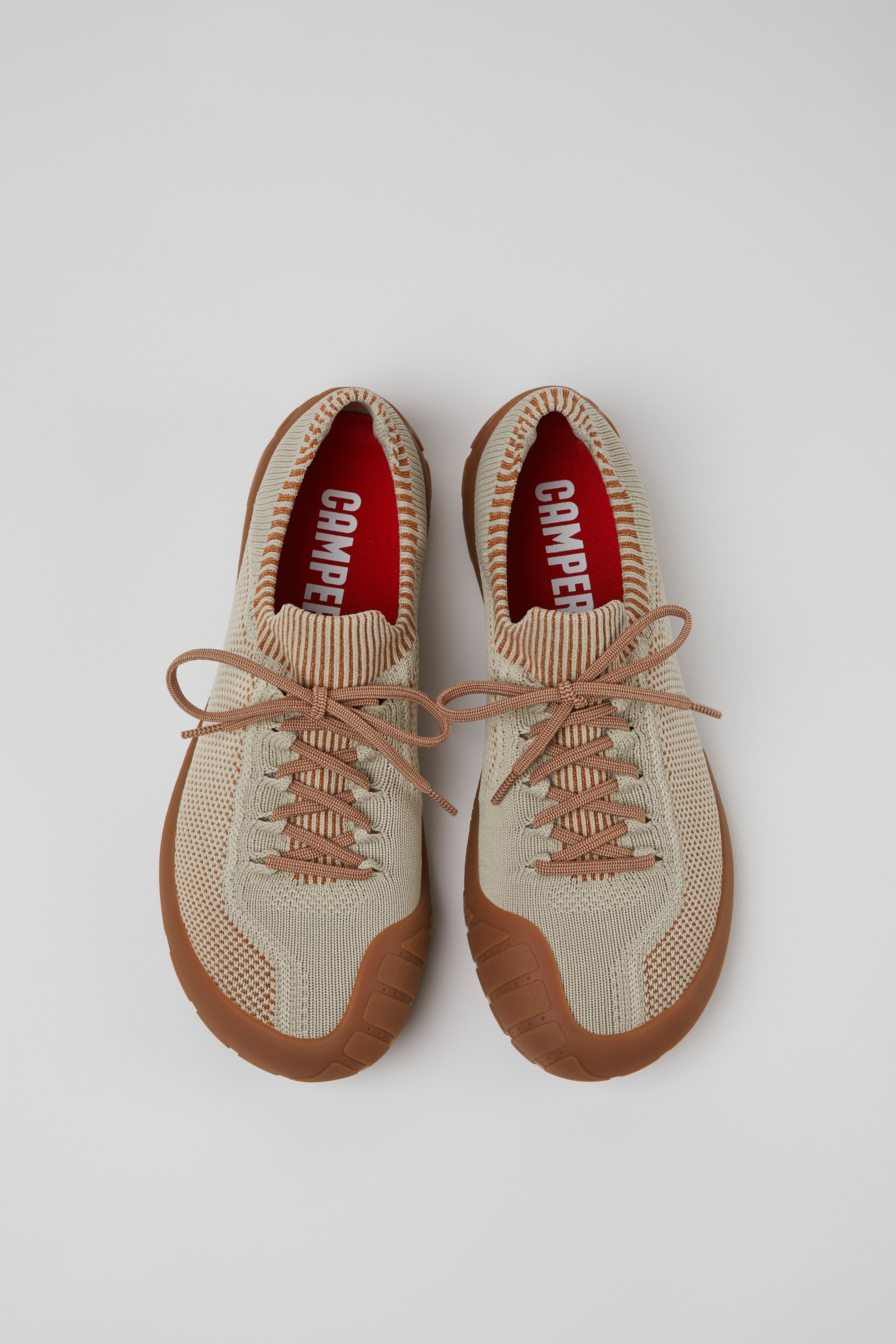 Path - Gray and brown textile sneakers for men