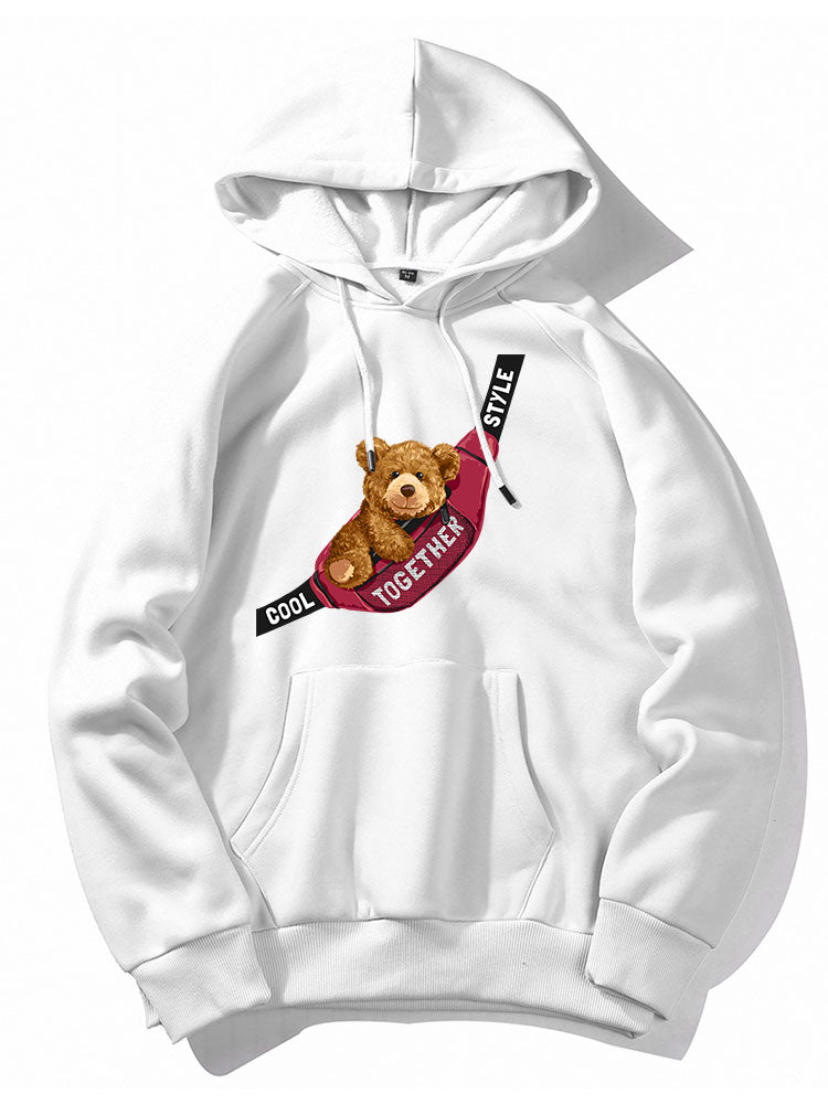 Shoulder Bag Bear Print Hoodie