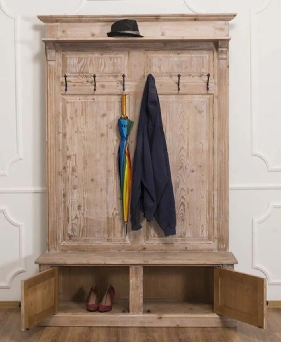 Casa Padrino guardarropa de estilo campestre natural 140 x 41 x A. 210 cm - Armario de madera maciza - Muebles de estilo campestre