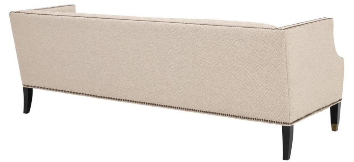 Casa Padrino sof¨¢ de lujo arena / negro / lat¨®n antiguo 210 x 80 x H. 75 cm - Muebles de Sala