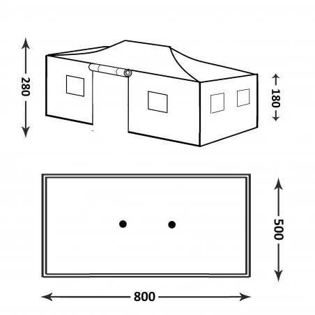 Hosa TAOUDENNI 8x5 arena - Tienda de campaña jaima de policotton