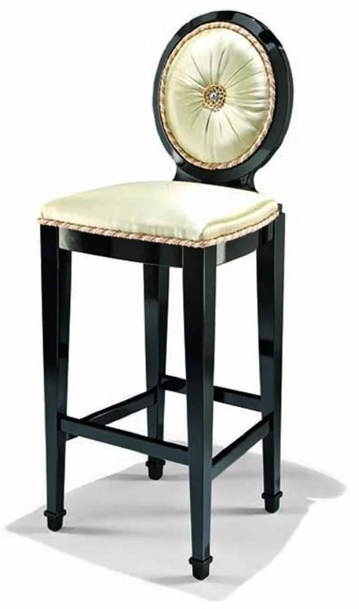 Casa Padrino Silla de Bar Barroco de Lujo Oro / Negro A. 121 cm - Hecho en Italia