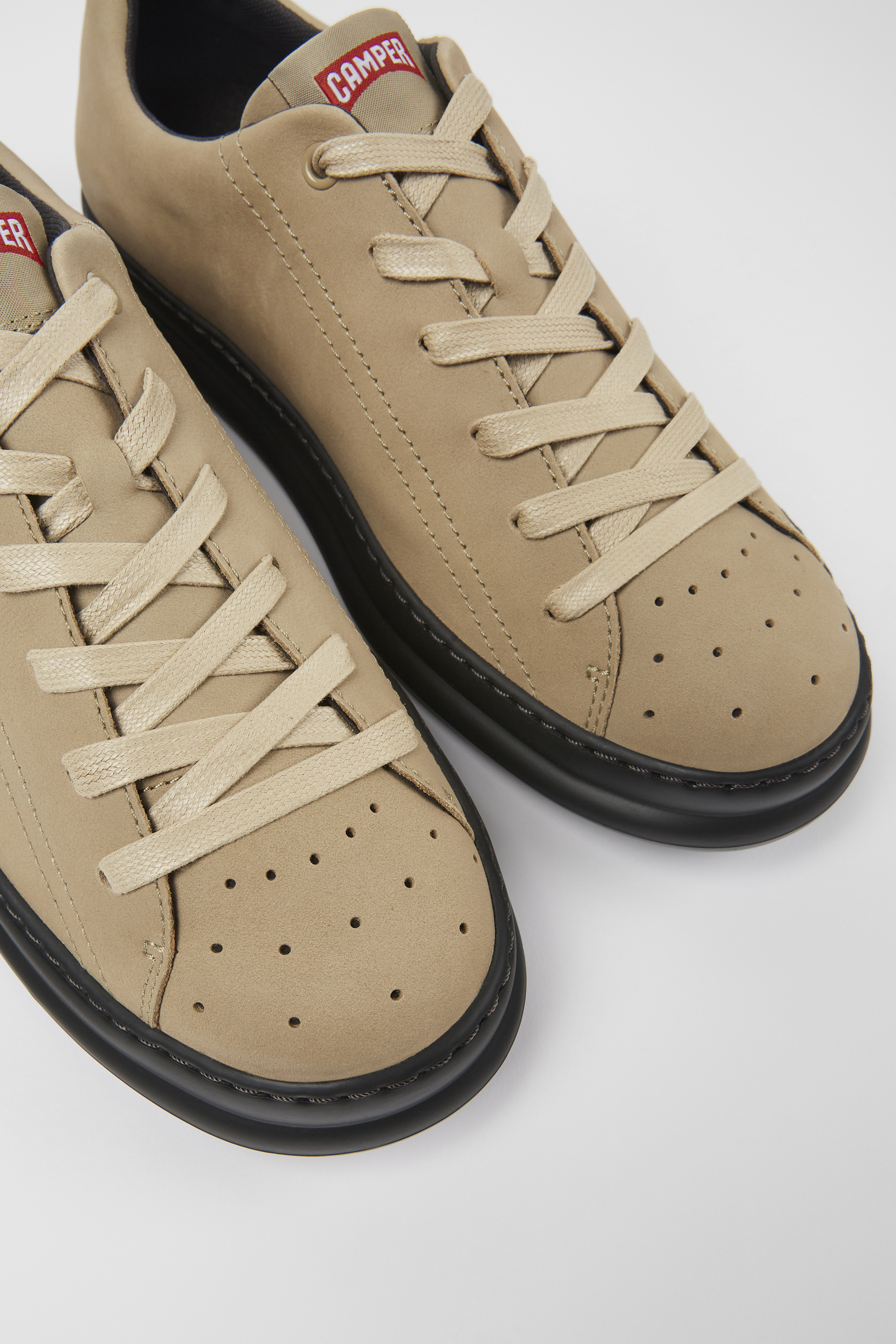 Runner - Beige nubuck sneakers for men