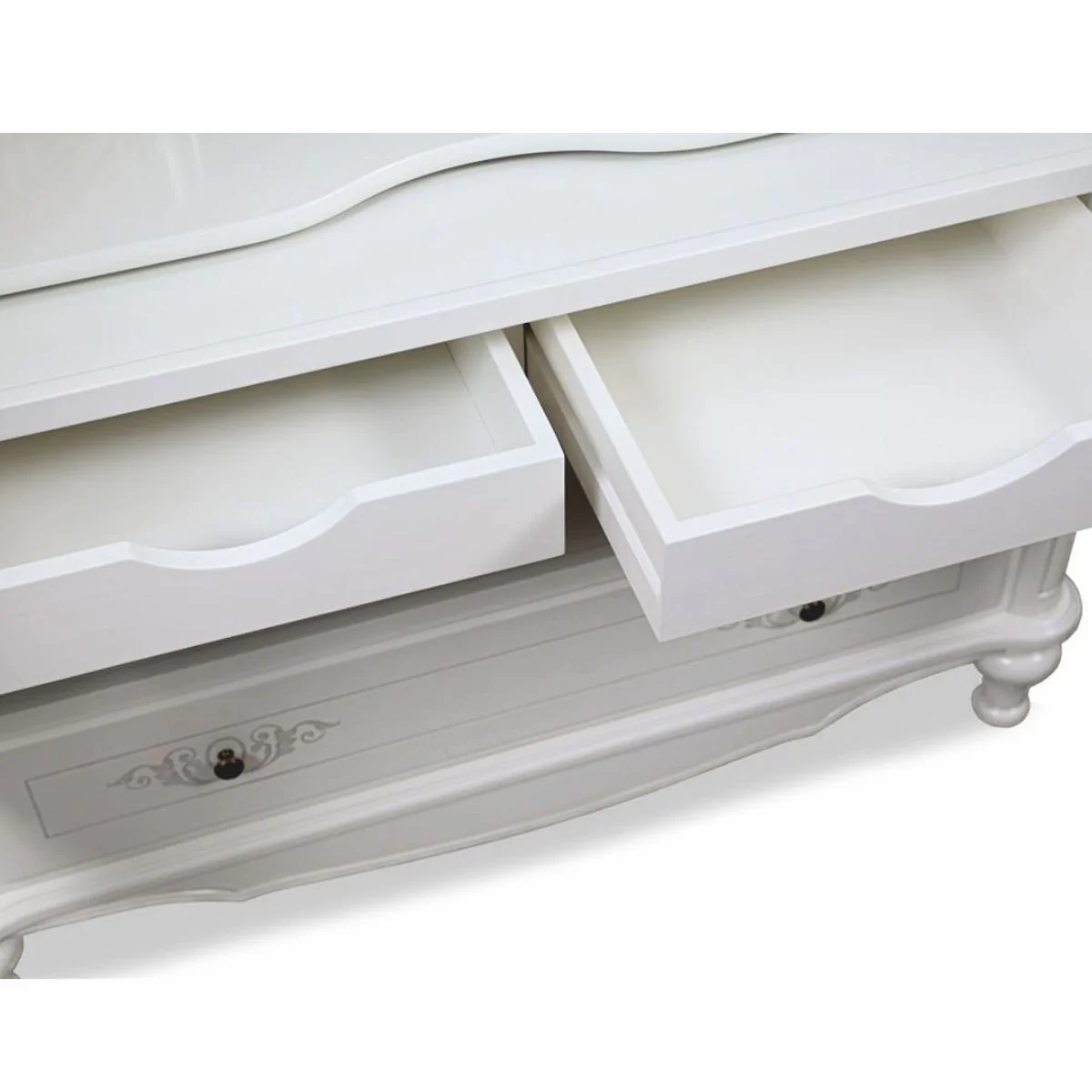 Casa Padrino armario bar barroco de lujo blanco A. 160 cm - Muebles de bar de estilo barroco