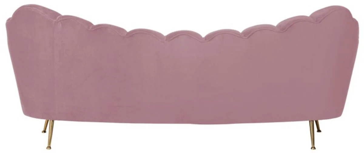 Casa Padrino sof¨¢ de terciopelo de lujo rosa / oro 230 x 94 x A. 90 cm - Sof¨¢ de sal¨®n con tela de terciopelo fino - Muebles de sal¨®n - Muebles de lujo - Interiores de sal¨®n - Interiores de lujo