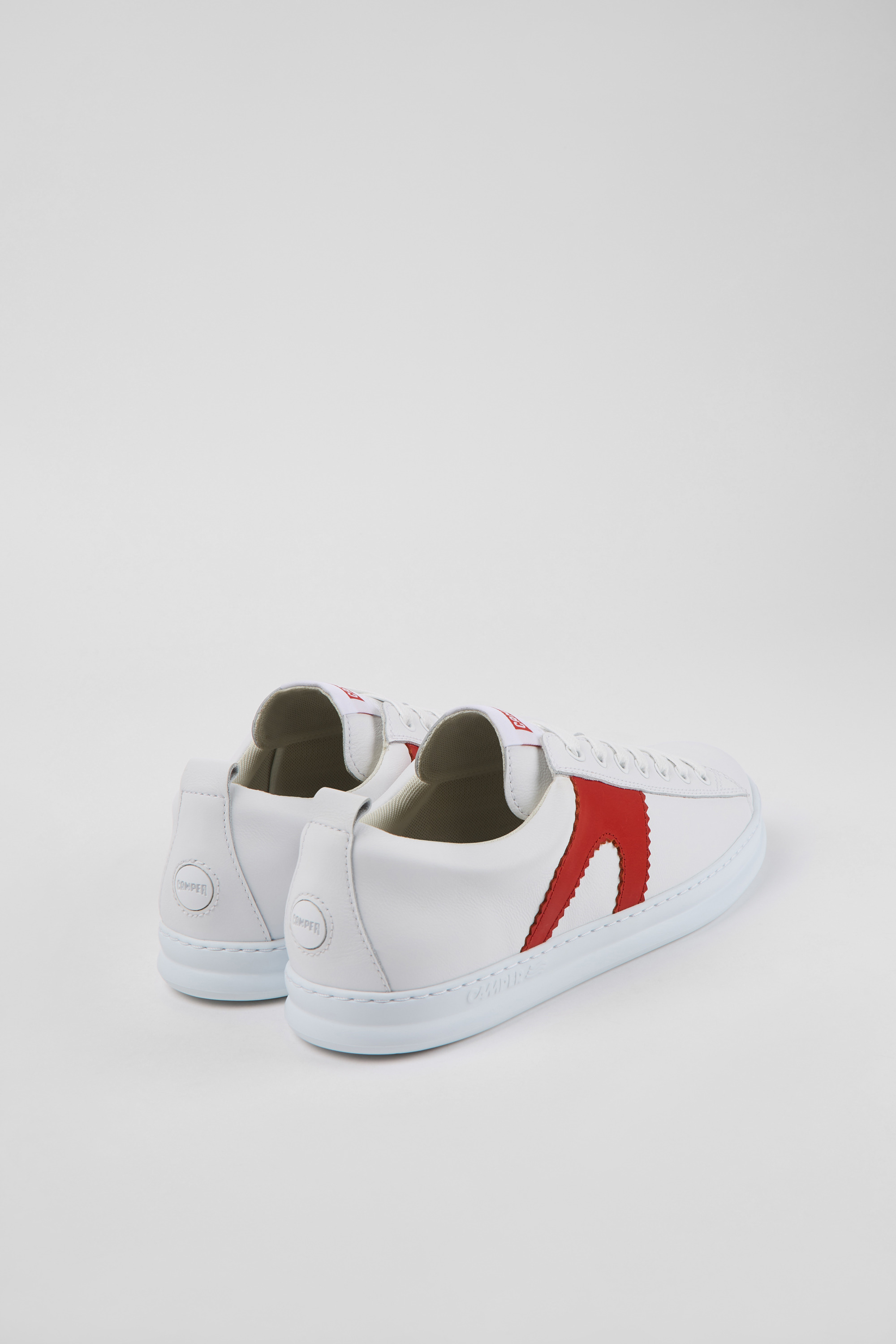 Runner - White and red leather sneakers for men