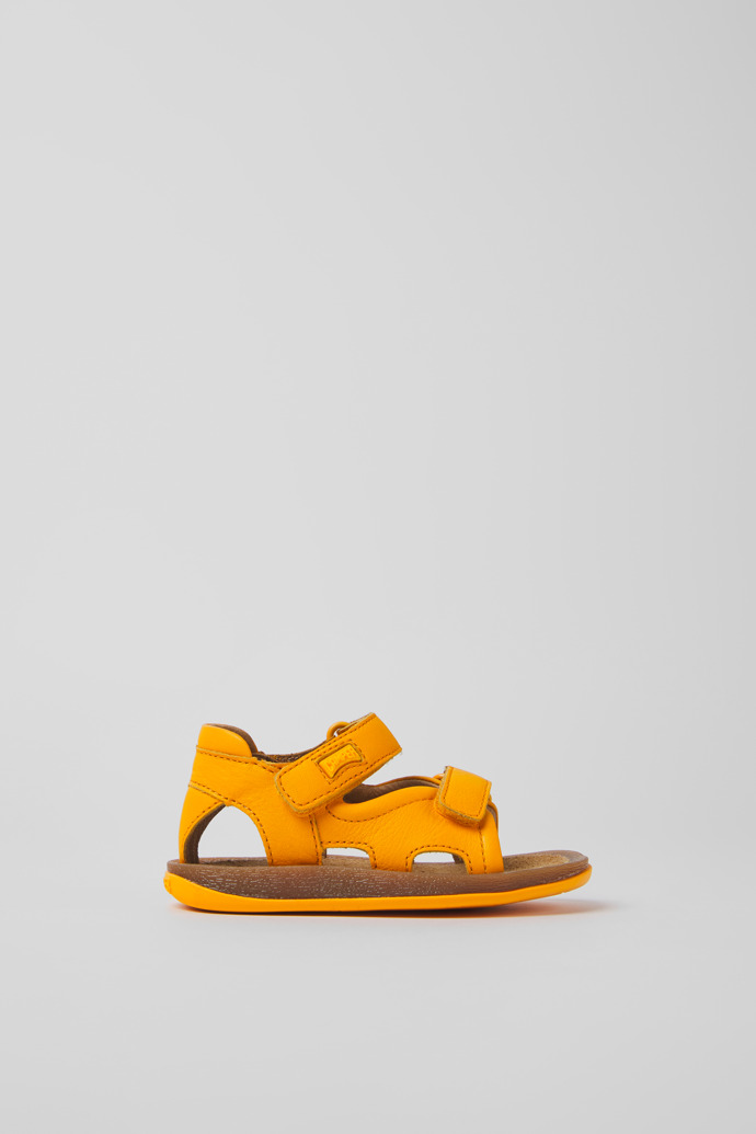 Bicho Yellow leather sandals for boys