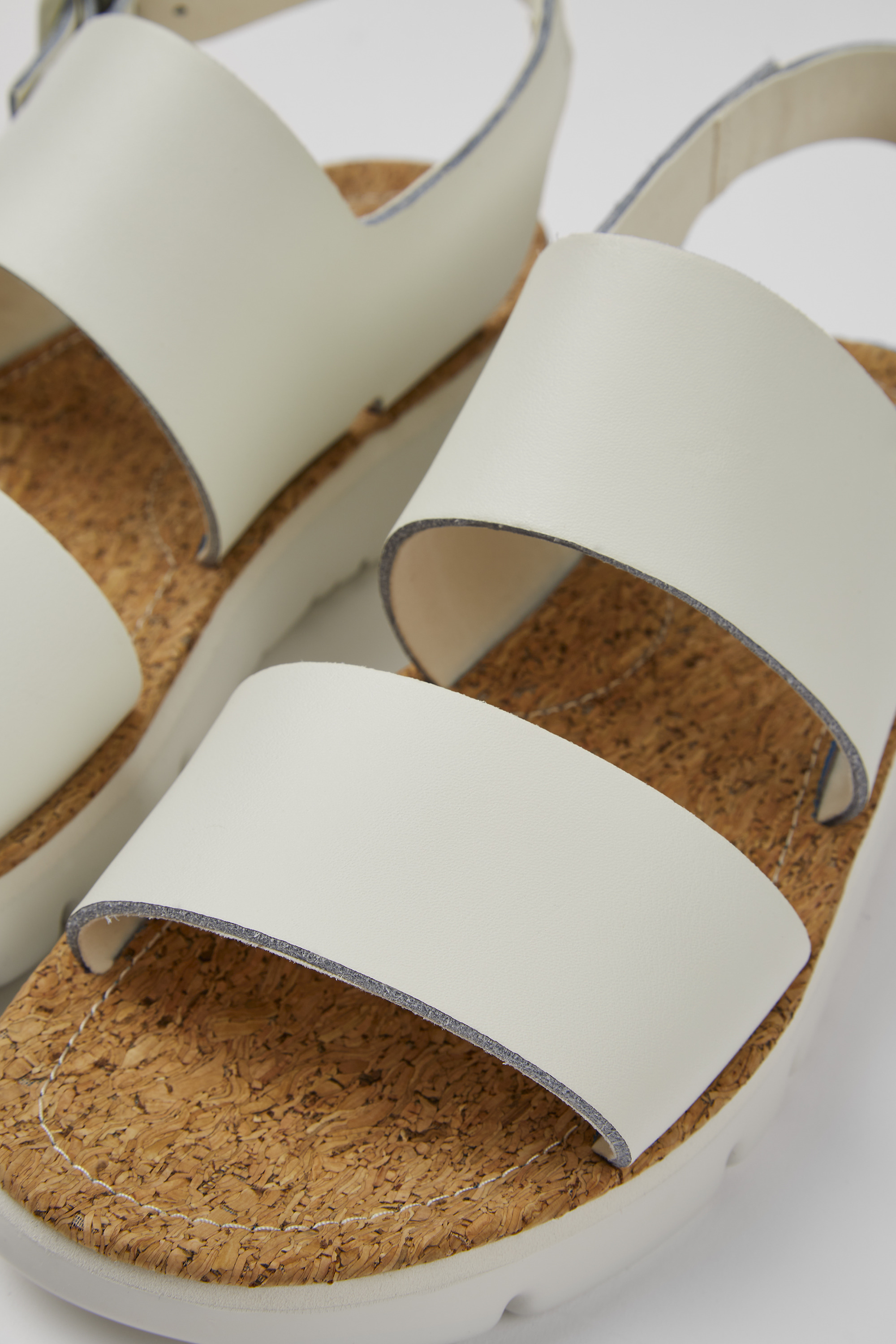 Oruga - White leather sandals for women