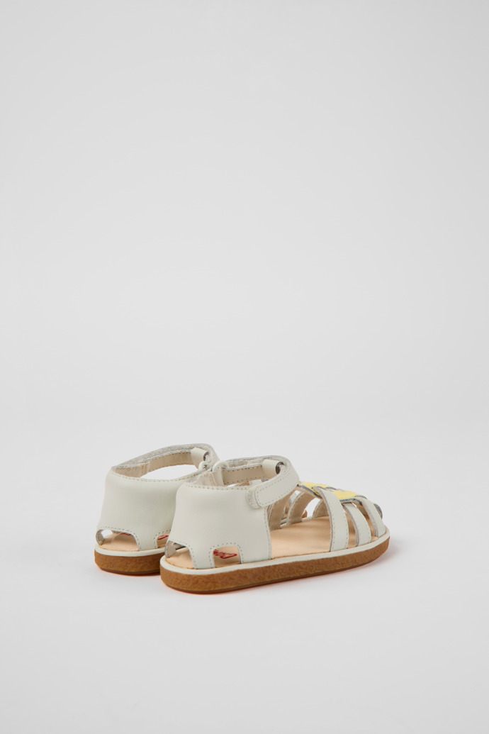 Miko White and yellow leather sandals for boys