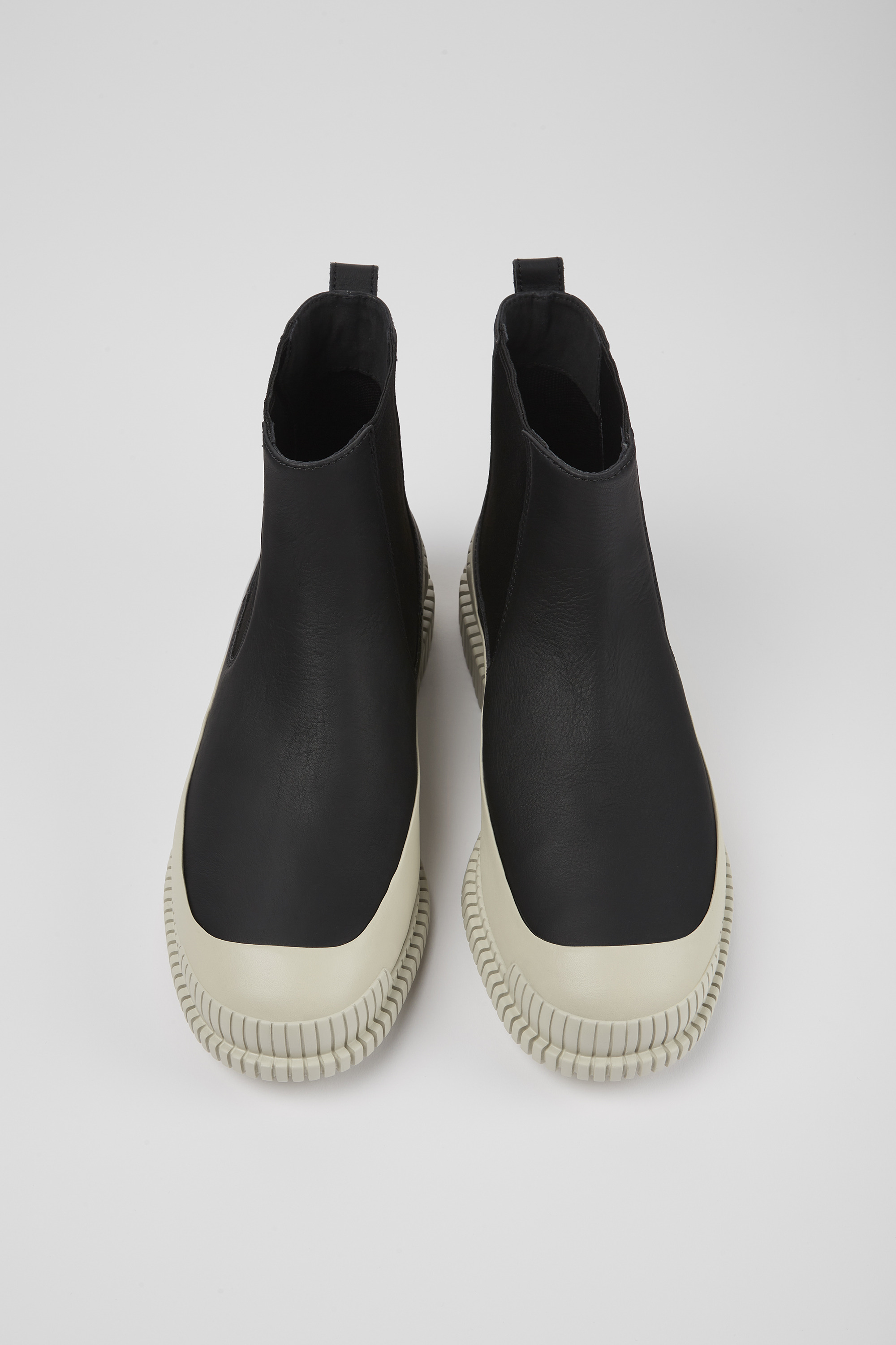 Pix - Black leather chelsea boots for men