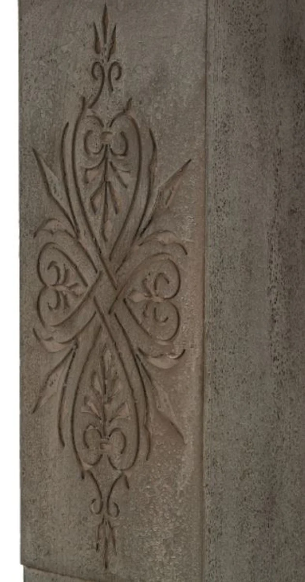 Casa Padrino Country Style Fireplace Surround Antique Gray Brown 113 x 19 x H. 101 cm - Handmade Shabby Chic Furniture