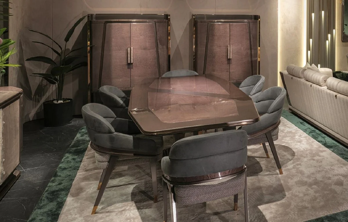 Casa Padrino armario bar de lujo gris / oro 120 x 45,5 x A. 165,5 cm - Armario del vino de madera maciza con 2 puertas - Muebles de bar - Muebles de hotel - Muebles de lujo