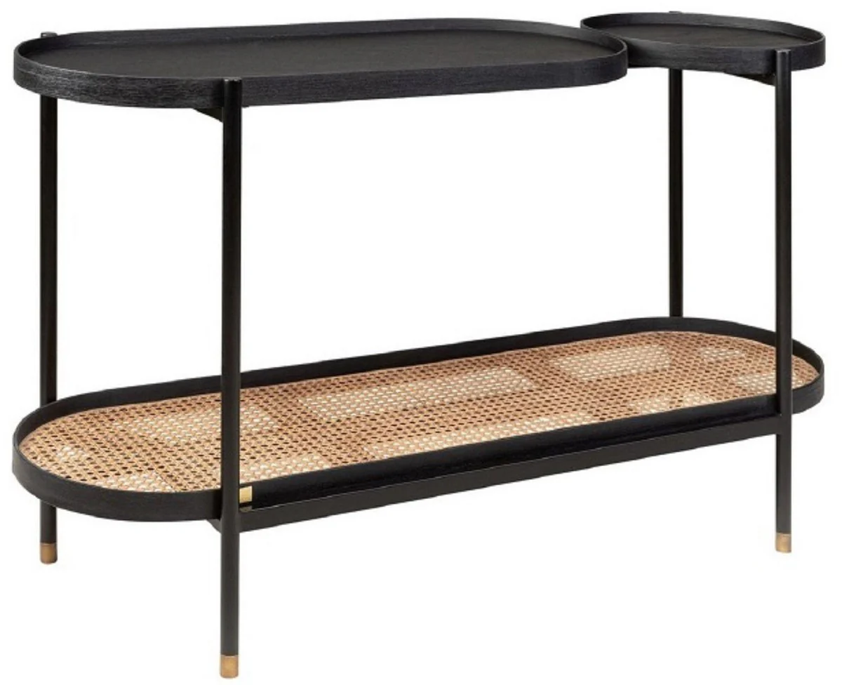 Casa Padrino consola de lujo negro / natural / lat¨®n 134,5 x 42,5 x A. 78 cm - Muebles de Sal¨®n y Hotel - Calidad de Lujo