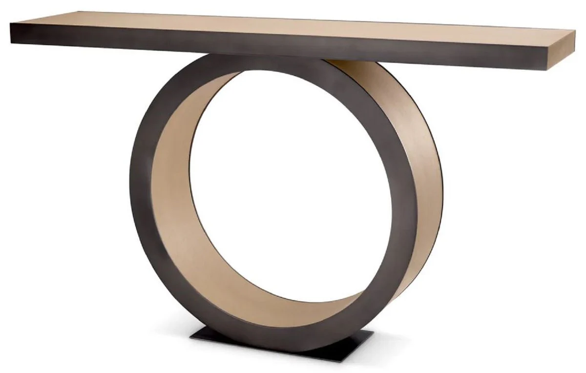 Casa Padrino consola de lujo natural / bronce 130 x 30 x A. 76,5 cm - Consola rectangular de madera maciza - Muebles de lujo - Muebles de sal¨®n - Interiores de lujo