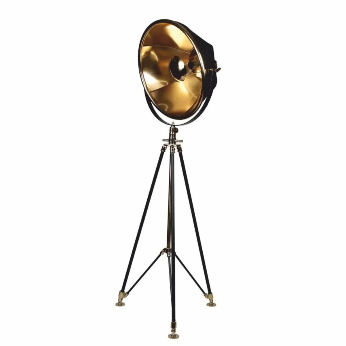 Casa Padrino l¨¢mpara de estudio tr¨ªpode retro negro / oro A. 190 cm - L¨¢mpara de pie de metal