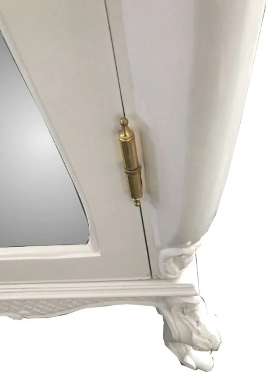 Casa Padrino Baroque wardrobe White high gloss B 110 x H 230 cm Bedroom cabinet - antique style