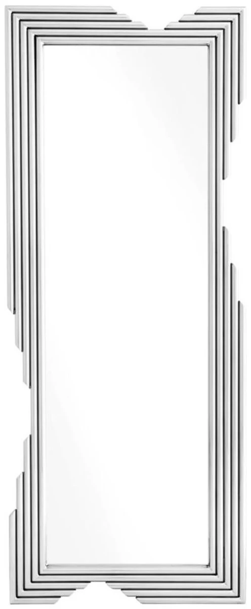 Casa Padrino espejo de acero inoxidable de dise?o plata 81 x 6 x H. 200 cm - Espejo de Pared de Lujo