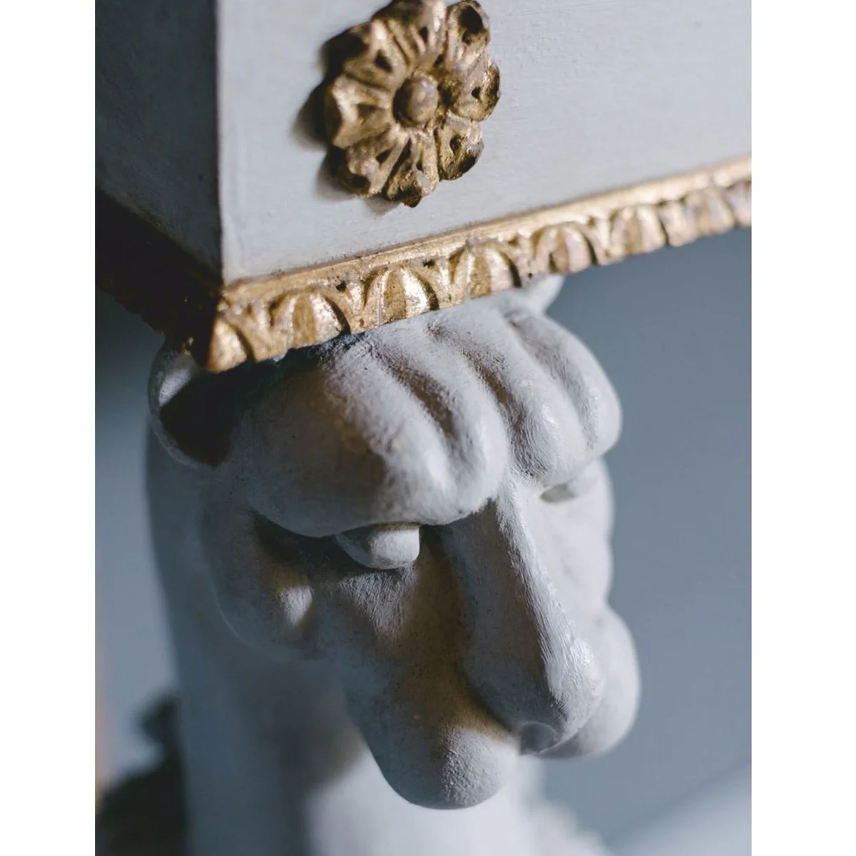 Casa Padrino Consola Barroco de Lujo Gris / Oro 144 cm - Muebles Barrocos - Hecho en Italia