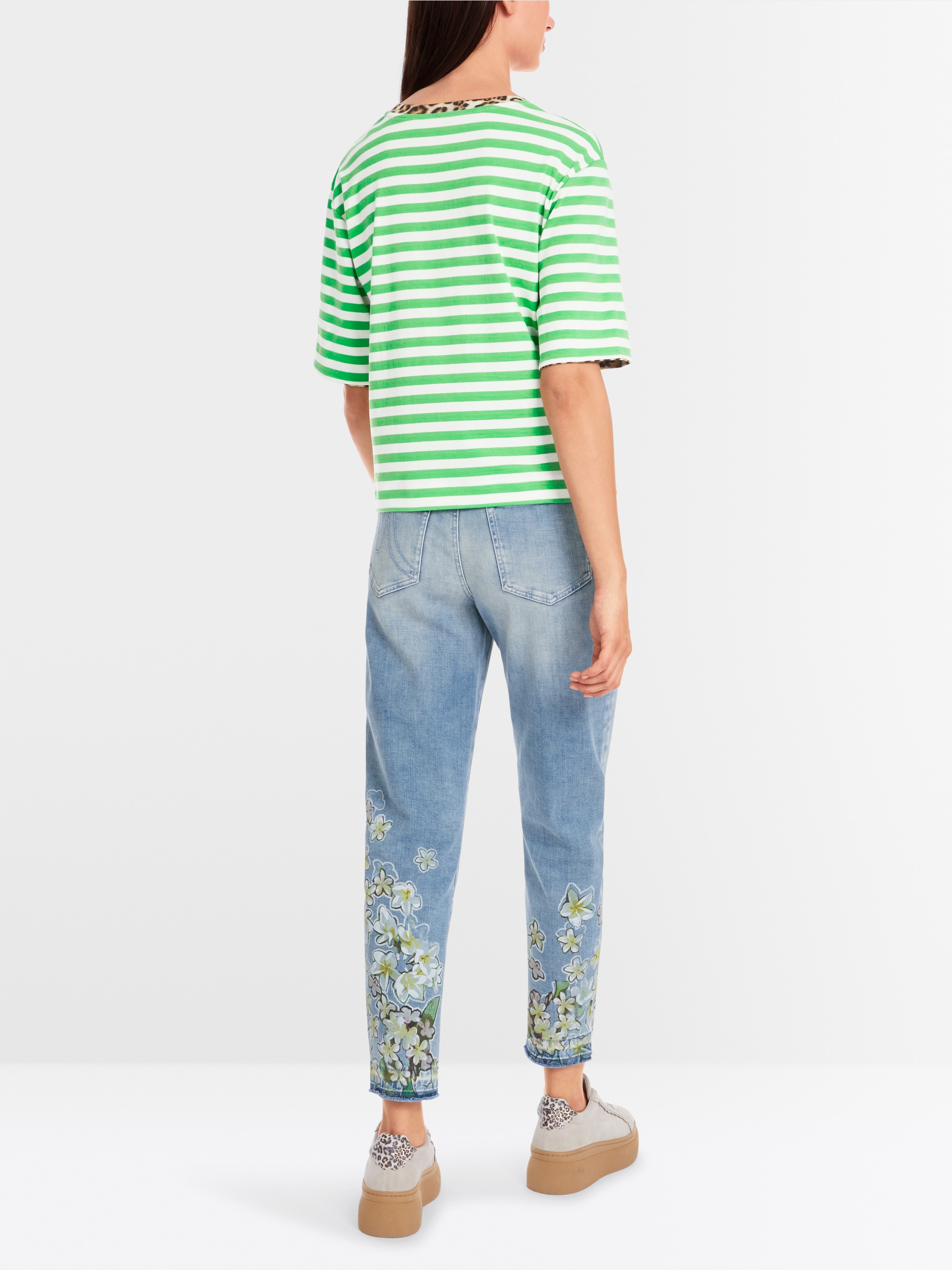Marc-Cain Striped t-shirt with 3/4 sleeves