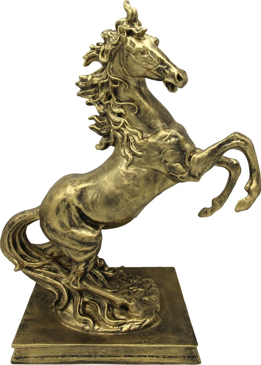 Casa Padrino escultura caballo salvaje oro H 45 x 35 x 20 cm - figura decoración barroca