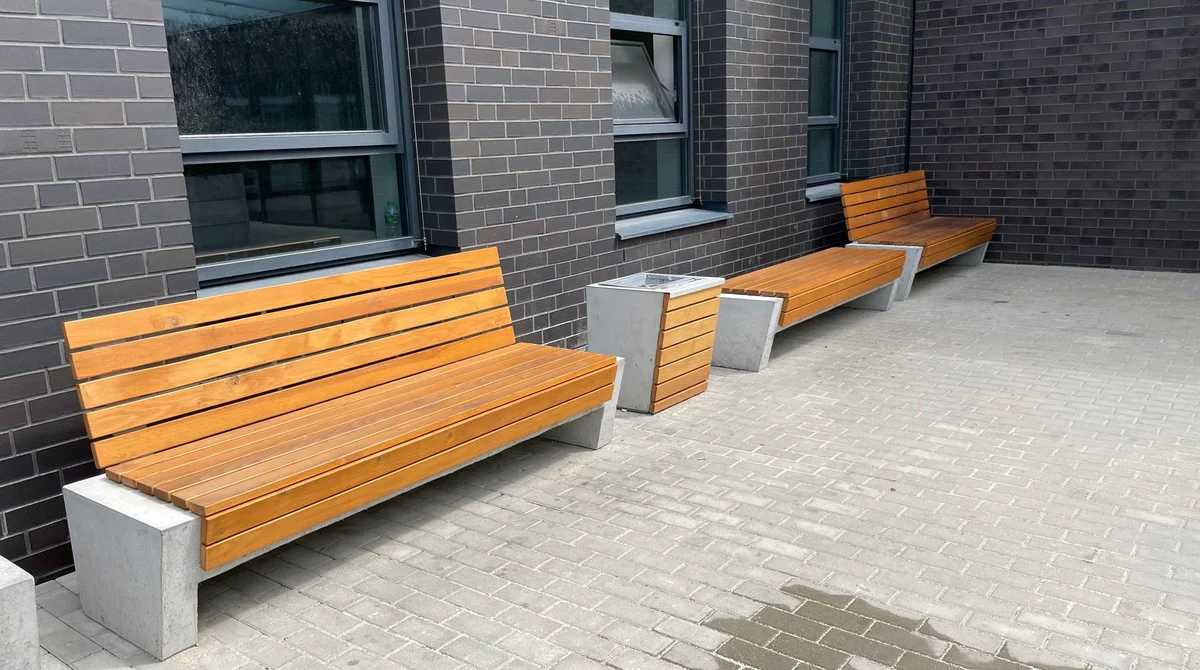 Casa Padrino papelera de parque natural / gris / plata A. 60 cm - Papelera urbana - Papelera de hormig¨®n