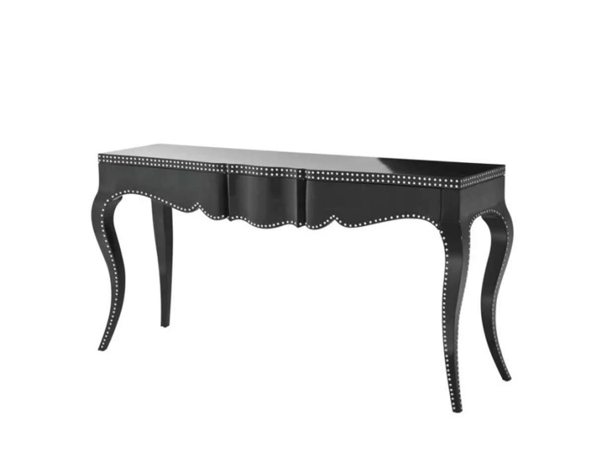 Casa Padrino Luxury Mahogany Wood Console Table Black 163 x 46.5 x H. 83 cm - Luxury Quality