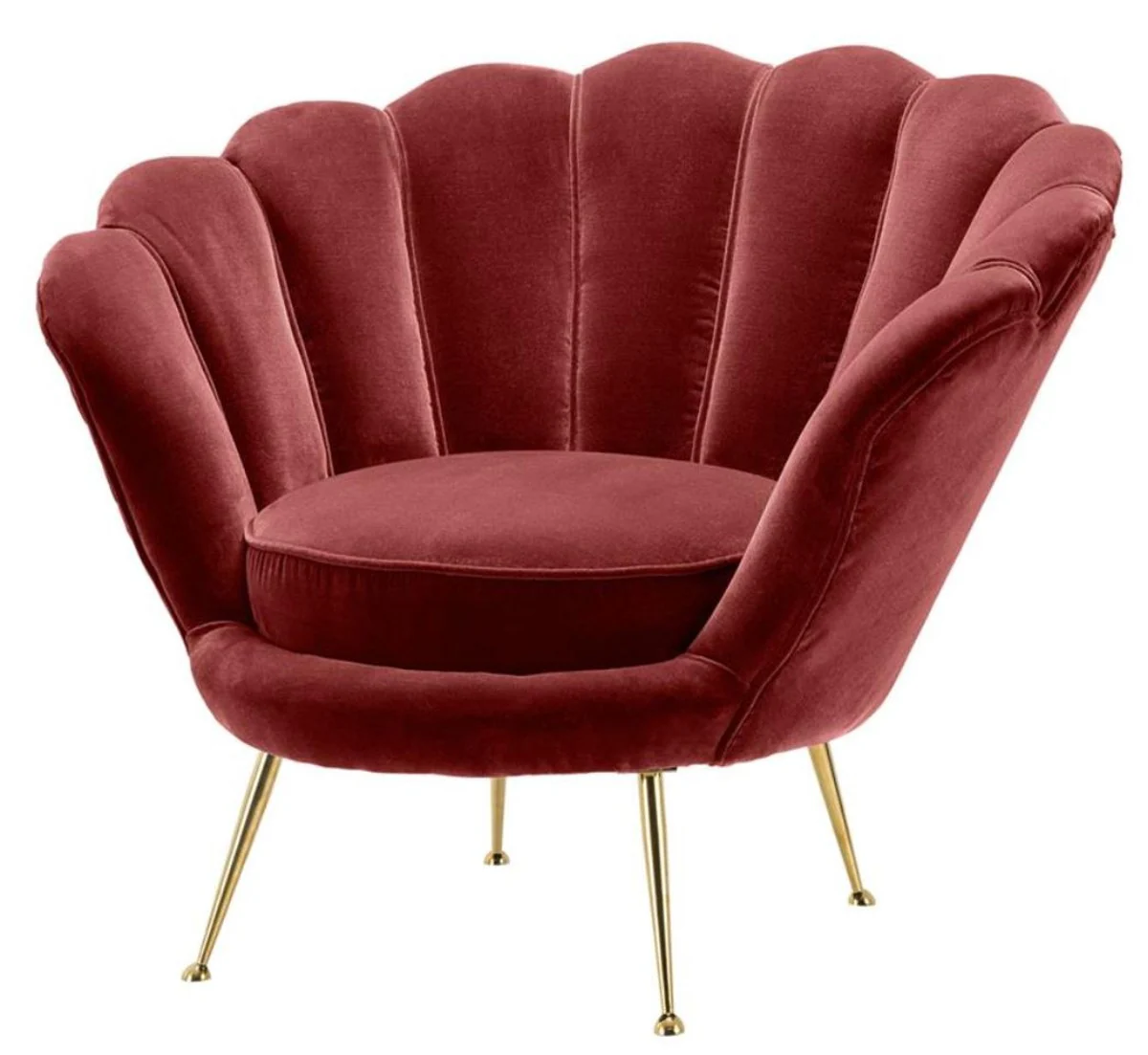 Casa Padrino sillón de lujo rojo vino / latón 96,5 x 79 x H. 78 cm - Muebles de Diseño del Hotel