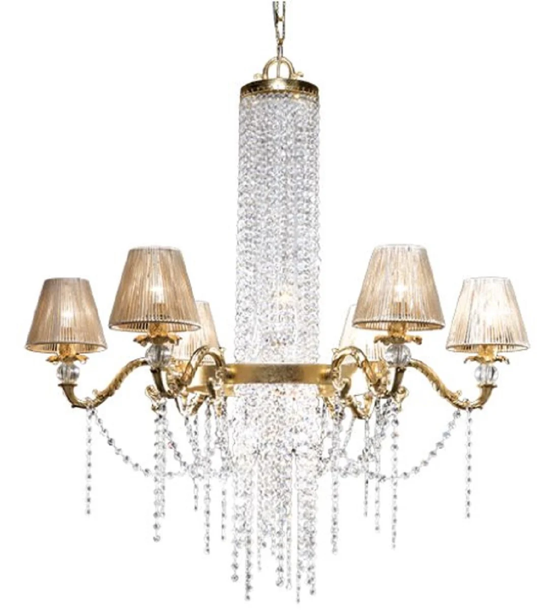 Casa Padrino araña de luces barroco de lujo oro Ø 93 x A. 100 cm - Magnífica araña de luces con cristal noble de Swarovski - Muebles Barrocos - Noble y Magnífica