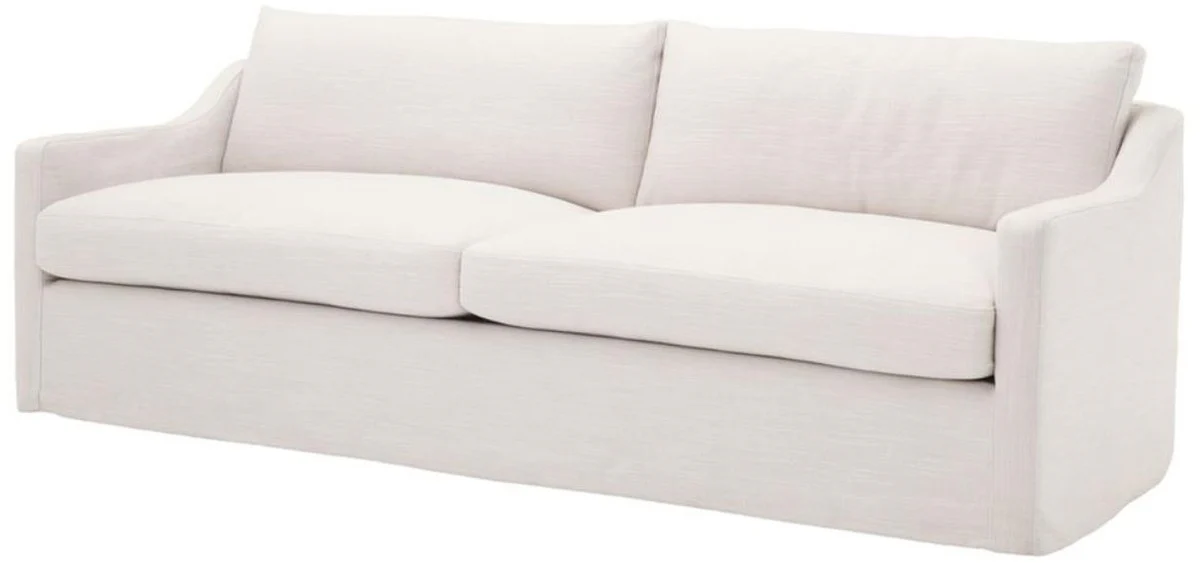 Casa Padrino Sof¨¢ de la Sala de Estar Blanco 230 x 100 x H. 75 cm - Muebles de Sal¨®n