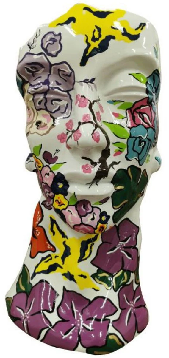Casa Padrino busto decorativo de diseño de lujo multicolor A. 70 cm - Busto de escultura decorativa abstracta - Busto de figura decorativa de salón de jardín - Bustos decorativos de lujo abstracto