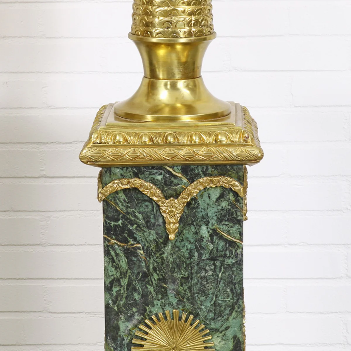 Casa Padrino baroque stand chandelier with marble pillars set mod1 black-green / gold - Noble & Sumptuous