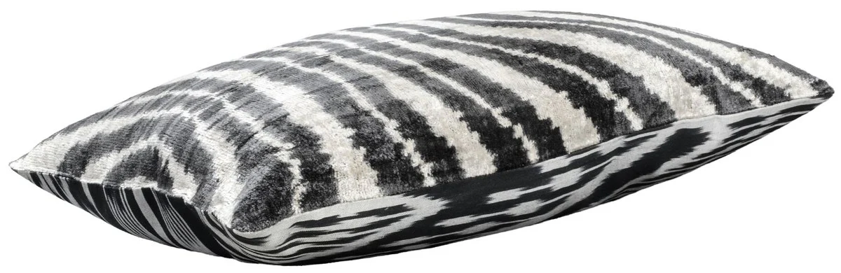 Casa Padrino cojín de lujo negro / blanco 60 x 40 cm - Accesorios de Decoración de la Sala de Estar