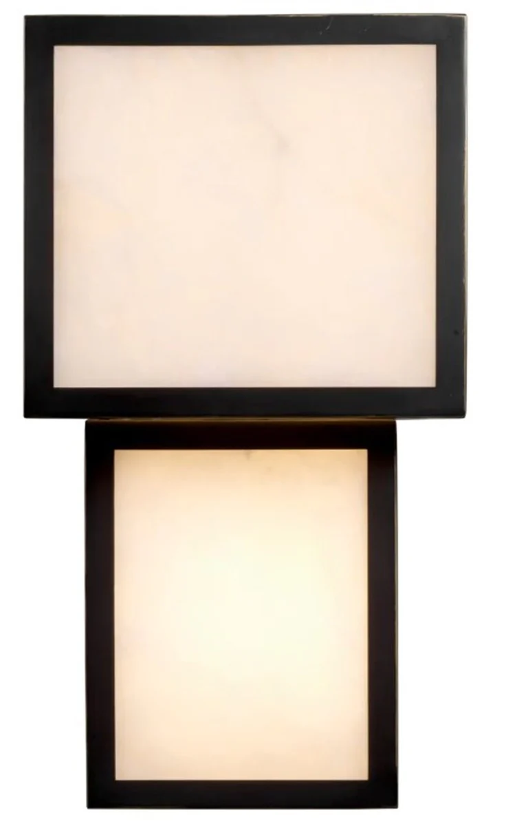 Casa Padrino l¨¢mpara de pared de lujo acabado negro / alabastro L. 22 cm x P. 22 cm x A. 41 cm - Luces de Lujo