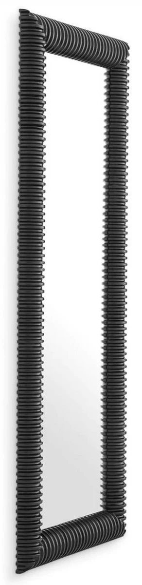 Casa Padrino espejo de pared de lujo negro 80 x 6 x A. 200 cm - Espejo rectangular con marco de caoba de alta calidad - Espejo de sal¨®n - Espejo de dormitorio - Espejo de armario - Muebles de Lujo