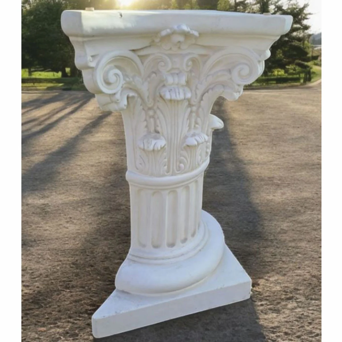 Casa Padrino Columna Barroco Blanco A. 78 cm - Magn¨ªfica Decoraci¨®n para Jard¨ªn y Patio