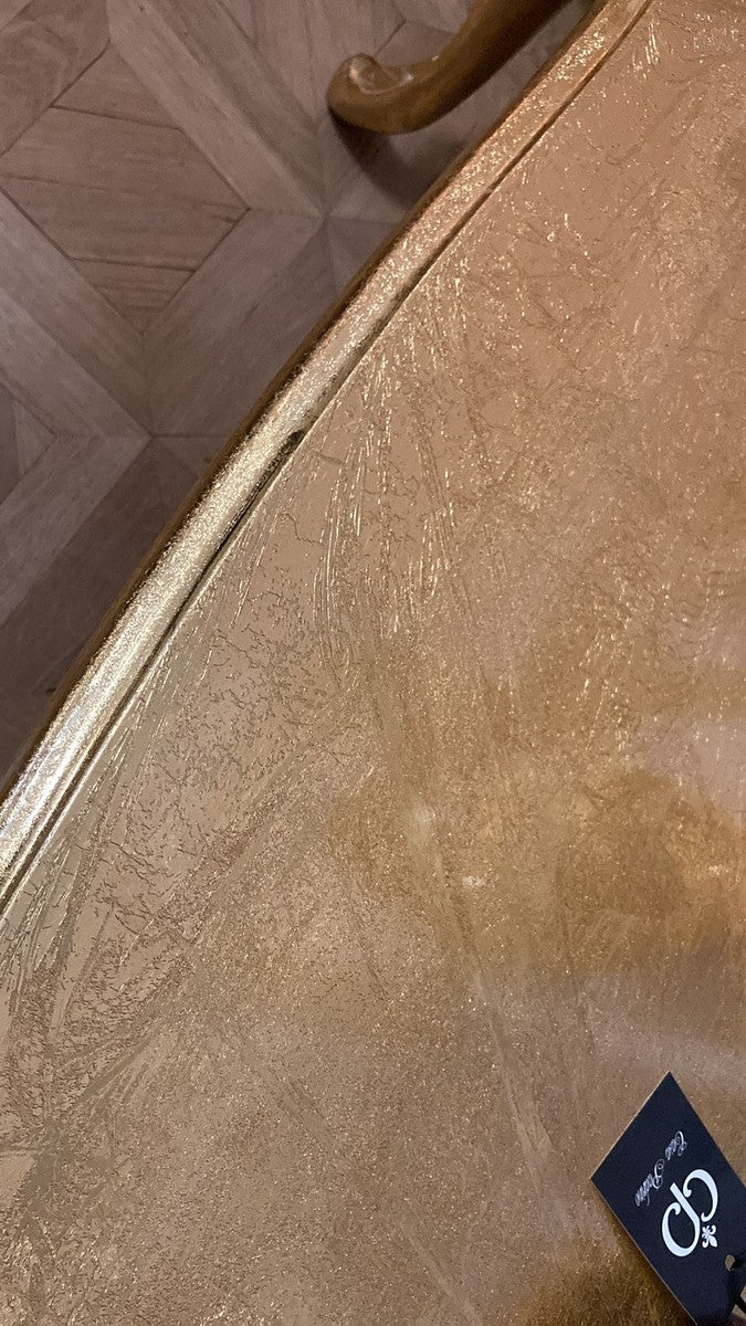 Casa Padrino mesa de centro barroco de lujo oro antiguo - Mesa de sal¨®n rectangular de madera maciza en estilo barroco - Muebles barrocos - Muebles de lujo en estilo barroco