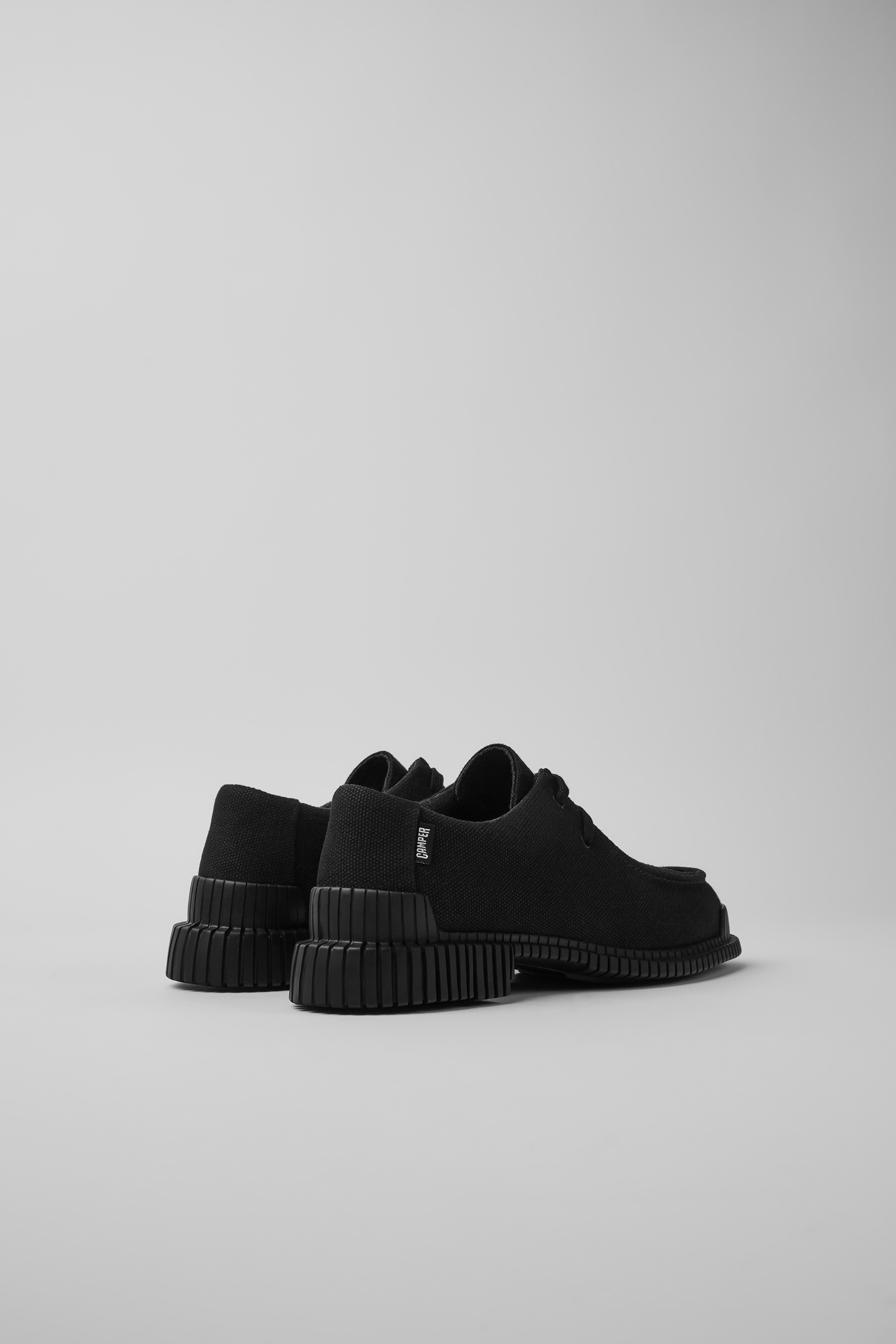 Pix - Black recycled cotton and leather shoes for women