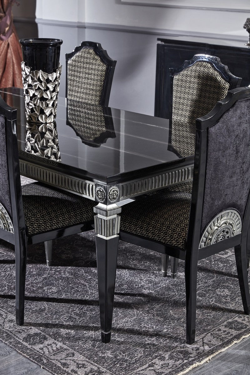 Casa Padrino conjunto de comedor barroco de lujo - Mesa de Comedor y 6 Sillas de Comedor - Muebles de Comedor en Estilo Barroco